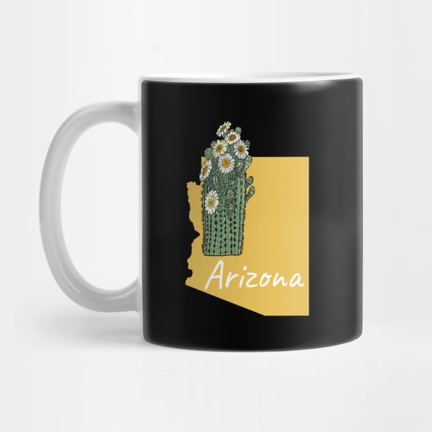 Arizona Saguaro Cactus State Flower by SunburstGeo